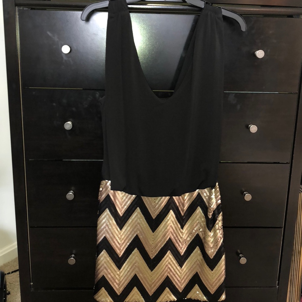 Chevron sequin mini dress